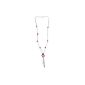 SG PARIS FASHION JEWELLERY NECKLACE NECKLACE GLASS ROSE Length 88cm (Jewelry)