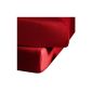 Fleuresse Fitted Sheet 1115-4580, 150/200 cm Jersey, color dark red, 100% cotton (household goods)