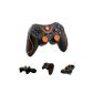 Black & D'Orange Playstation 3 PS3 Gamepad Compatible Rechargeable Wireless Control Pad (Video Game)