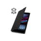 StilGut UltraSlim exclusive cover for the Sony Xperia Z Ultra XL39h in Style Book Type, Black (Accessory)