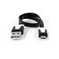 2pcs data line Charger Micro USB 5 pin black flat cable for HTC 23cm (Electronics)