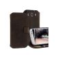 Original Blumax ® Wallet for Samsung Galaxy S3 SIII i9300 Ultraslim visits credit Book-Style Leather Case Flipcase Antique Dark Coffee / Coffee Brown with stand function, wallet, purse, cell phone pocket, Case, Case, Case, Slide, screen protectors, Secure (Electronics)