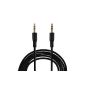 VEO | 3.5mm stereo audio jack cable | Braided Aux Cable - Ideal for use in the car with iPod, iPad, iPhone, Samsung Galaxy, HTC, MP3, smartphone, etc. - 1.5 meters - Black (Electronics)