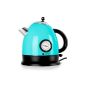 Klarstein Aquavita - Electric kettle teapot Old-School look with side thermometer (1,5l, 2200W, stainless steel) -bleue (Electronics)