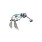 SODIAL (R) FOR GLAND IN BELLY PIERCING STAINLESS STEEL 316L STRASS TURQUOISE