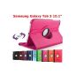 Cameleon King DARK ROSE Samsung Galaxy Tab 10.1 3 10 '' P5200 / P5210 / P5220 with 1 Pen Pouch Bag Multi Angle Offert- ROTARY 360 - Many colors available - Shell Case PU LEATHER, 360 ° rotation, Stand (Electronics)