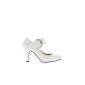 Pumps white woman flanges and 8cm heel (Clothing)