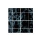 FoLIESEN - Fliesenaufkleber marbled - Marmi black and white - 15cm x 15cm - 54 pieces