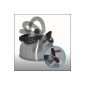 Kettles Kettle in stainless steel with lid and sturdy plastic handle - 1.5 liters (household goods)