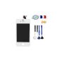 GLASS TOUCH FOR IPHONE 4 White + LCD SCREEN ON CHASSIS + TOOLS (Electronics)