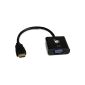 TBS®2206 Chipset HDMI Male to Female Video Converter VGA Cable Adapter Cable 1080p Black (Wireless Phone Accessory)