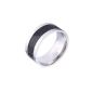 Dondon Stainless Steel Men's Ring in carbon look in a black velvet pouch (jewelry)