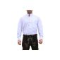 Traditional Shirt Shirt for lederhosen costumes cotton embroidered Edelweiss White (Textiles)