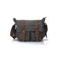 Canvas Shoulder Bag School Bag Canvas and Leather Vintage - To travel School Hiking Hiking etc.  (Clothing)