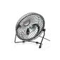 CSL - USB fan 17cm | cool air fan / fan | housing / rotor blades of metal | PC / Notebook | in black