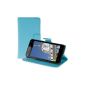 kwmobile® Wallet synthetic leather case with magnetic closure and stand function for Wiko Rainbow 3G / 4G in Blue (Wireless Phone Accessory)