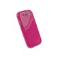 igadgitz Case Cover Hot Pink Gloss Crystal TPU Gel Durable Samsung Galaxy S3 III i9300 Android Smartphone + Screen Protector (Wireless Phone Accessory)