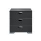 Bedside table Arte-M Gallery 50 cm - with 3 drawers made of MDF decor selectable in Matt, decor / Front: Black