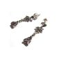 LILAC TREE DROP -Markasit Amethyst 10mm 925 silver stud earr long (jewelry)