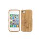 kwmobile® Untreated bamboo Case in Pusteblumendesign for the Apple iPhone 4 / 4S in Tan (Electronics)