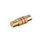 Adapter RCA-jack to RCA coupling (Gold) (Accessories)