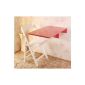 Wall folding table, kitchen table, children's furniture, wall table, dining table, desk 70x45cm FWT04 (Pink) (household goods)