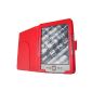 Red Case Cover / Case for Amazon Kindle 4 non magnetic clasp.  Tuck-in holder.  Bends back for easy reading.  (Hardback Edition)