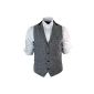 Men's Vest Brown Grey Black Cream Vintage Tweed Herringbone Eng (Textiles)