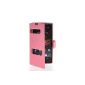 EVERGREENBUYING Leather Case Cover Flip Case Cover Shell Case For Sony Xperia Z L36H Rose (Electronics)