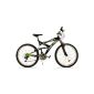 MOUNTAIN CLIMBER 24 inch full suspension 18 speed Shimano CHILDREN bike color: RACING - GREEN (Misc.)