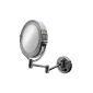 Double LED cosmetic make-up shaving mirror vanity mirror cosmetic mirror 7 x zoom (Luggage)