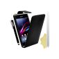 BAAS® Sony Xperia E1 - Black Leather Case Flip Case Cover + 2X Screen Protector + Stylus For Capacitive Touch Screen (Electronics)