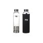 MIU COLOR® Bottle Glass Borosilicate Filter Portable With A Bottle With Tea Neoprene Sleeve (Black 550ml) (Others)
