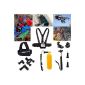 Gopro LuxeBell® 5in1 Accessory Kit Combo Kit for GoPro Hero 4 3+ / 3/2/1 of the digital camera, pocket telescopic extendable black Pole / Stick Pod Manfrotto Tripod Adapter + orange Floaty Bobber floating diving with strap Grip buoyancy camera in hand / handle Mont stick with screw + Bike Handlebar Mount Roll Bar Max 4cm diameter seatpost mount bracket with 3-way adjustable Pivot Arm + adjustable head strap mount + Mont belt harness with J-hook (Electronics )