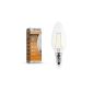 SEBSON® E14 LED 2.5W filament candle - cf. 25W bulb - 200 Lumen - E14 LED warm white - LED lamp 160 °