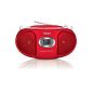 Philips AZ105R / 12 CD Soundmachine (CD, CD-R, CD-RW, FM, Dynamic Bass Boost), red (Electronics)