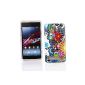 Me Out Kit FR TPU Gel Case for Sony Xperia E1 - multicolored circles and flowers (Wireless Phone Accessory)