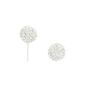 Style Stud Earrings Shamballa Crystal 1cm - White (Jewelry)