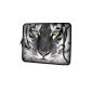 Sidorenko designer laptop bag with extra compartment for mouse and charger at the front of the notebook bag // Size 39.6cm from 15 