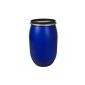 wide neck barrel 120 liter blue with snap fastener.  New and food-safe polyethylene