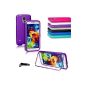 Cool Gadget Touch Case - for Samsung Galaxy S5 Mini - incl. Stylus and Protector Purple (Electronics)