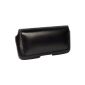 Krusell - 95559 Hector - Leather Case Belt loop with magnetic flap 4 Size XL, 145 x 75 x 8mm Black (Wireless Phone Accessory)