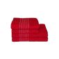 Towels - bath towels - bath towels - washing gloves (red, beach towel 100x180 cm) (household goods)
