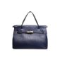 Dissa 3P0881 leather handbag women Blue 33x22x16cm (W x H x T)