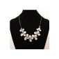 Leather ChaŒne Yazilind europ'enne Great White shaped crystal tear sheets PU Bib Necklace temp'rament (Jewelry)