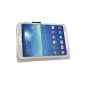 Case Leather Flip Case for Samsung Galaxy Tab 3 8.0 (White) (Electronics)