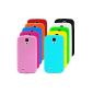 Poposh 10 in1 Accessory Set Colorful Gel Silicone Case for Samsung Galaxy S4 I9500 Cases Rainbow Case Cover Bag Case Protection Bumper - Green Orange Red Pink Blue White (Electronics)