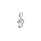 White gold plated 11 * 25mm Musical notation Pendant with 18 