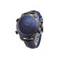 Shark - SH265 - Men Watch - Quartz - LED / Date / Day / Alarm - Analogue Digital - Leather Strap Black Blue (Watch)