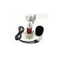 1 year warranty NEW SK-882 Red professional condenser microphone Professional Studio Large Diaphragm Condenser MICROPHONE STUDIO vocal High sensitivity output and low self-noise SKEREI Condenser Microphone Pop Filter Shock Mount Handheld Studio Equipment (Electronics)